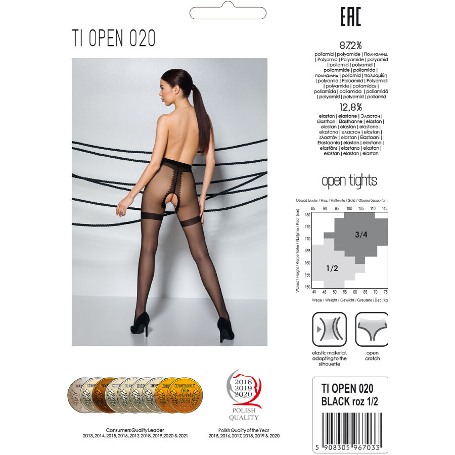 PASSION - TIOPEN 020 STOCKING BLACK 1/2 (20 DEN) - Image 5