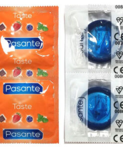 PASANTE - CONDOMS FLAVOR BLUEBERRY BAG 144 UNITS