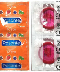 PASANTE - CONDOMS FLAVOR STRAWBERRY BAG 144 UNITS