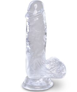 KING COCK - CLEAR REALISTIC PENIS WITH BALLS 10.1 CM TRANSPARENT
