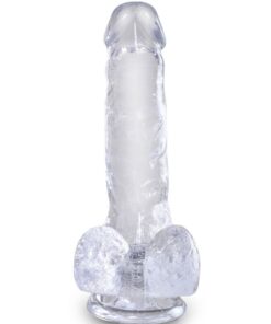 Alternative view of KING COCK - CLEAR REALISTIC PENIS WITH BALLS 13.5 CM TRANSPARENT