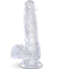 KING COCK - CLEAR REALISTIC PENIS WITH BALLS 13.5 CM TRANSPARENT