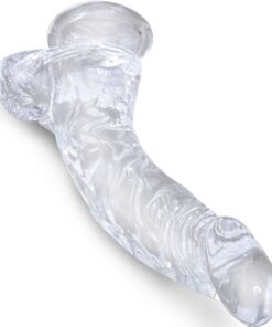 Alternative view of KING COCK - CLEAR REALISTIC CURVED PENIS WITH BALLS 16.5 CM TRANSPARENT