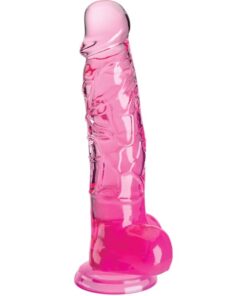 KING COCK - CLEAR REALISTIC PENIS WITH BALLS 16.5 CM PINK