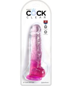 Alternative view of KING COCK - CLEAR REALISTIC PENIS WITH BALLS 16.5 CM PINK