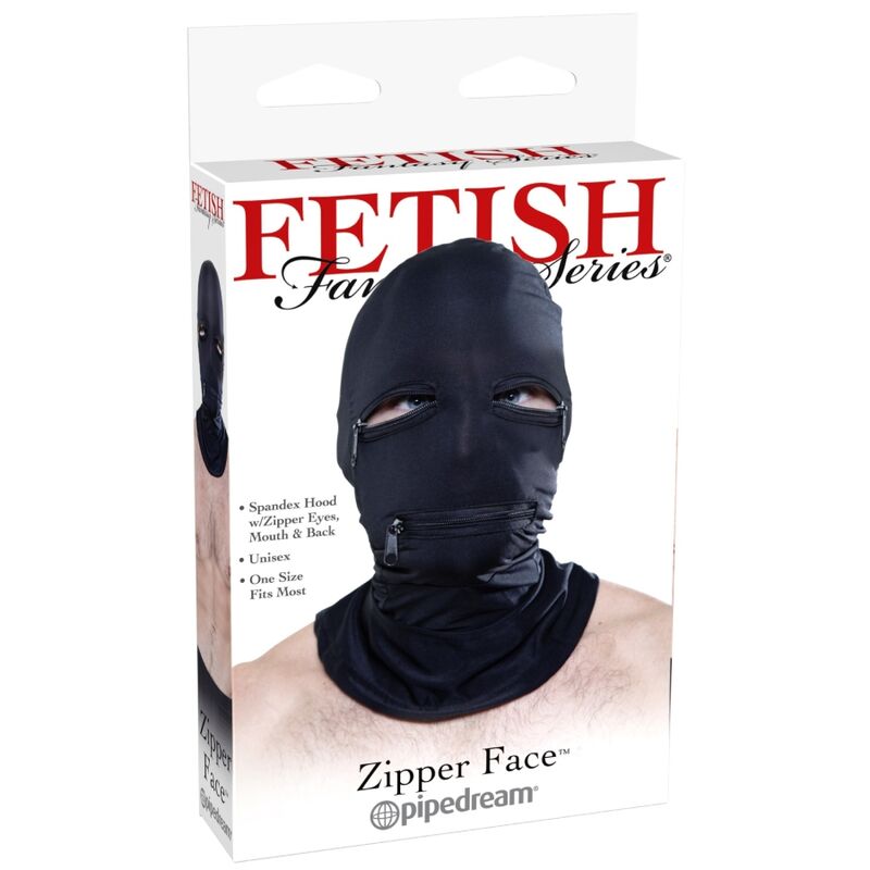 FETISH FANTASY SERIES - HOOD WITH ZIPPERS BLACK - Image 2