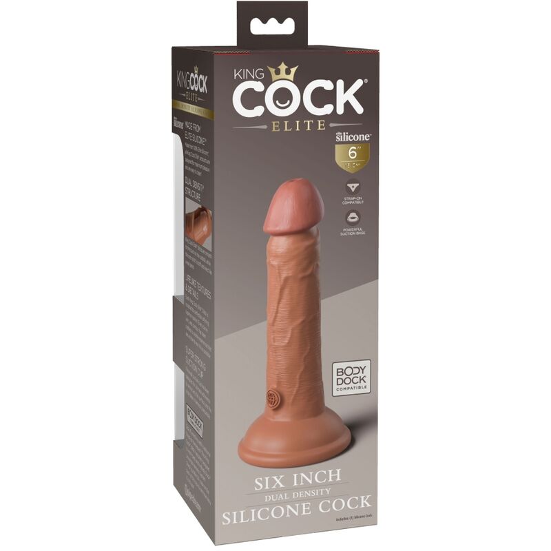 KING COCK - ELITE REALISTIC SILICONE DILDO 15.2 CM CARAMEL - Image 5