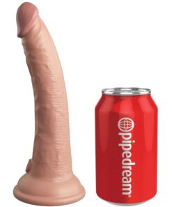 KING COCK - ELITE REALISTIC DILDO VIBRATOR  SILICONE REMOTE CONTROL 17.8 CM