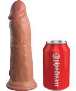 KING COCK - ELITE REALISTIC DILDO VIBRATING  SILICONE 20.3 CM CARAMEL