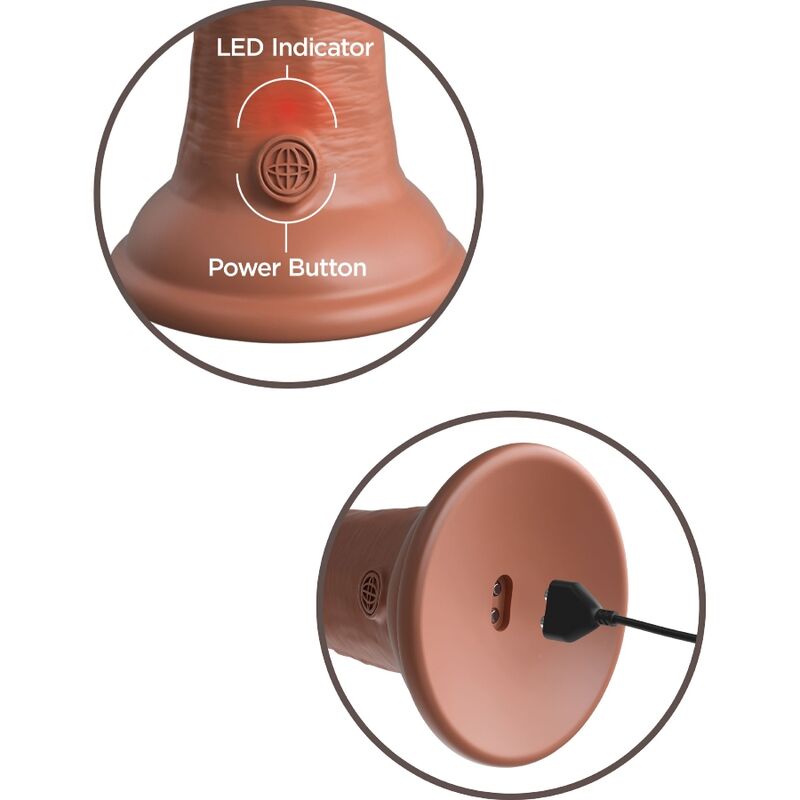 KING COCK - ELITE REALISTIC DILDO VIBRATING SILICONE 20.3 CM CARAMEL - Image 4