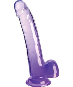 KING COCK - CLEAR DILDO WITH TESTICLES 20.3 CM PURPLE
