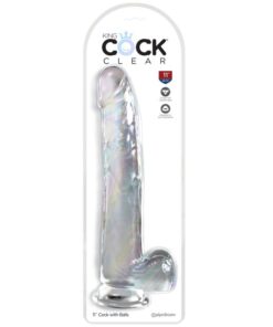 Alternative view of KING COCK - CLEAR DILDO WITH TESTICLES 24.8 CM TRANSPARENT