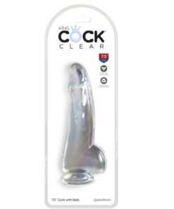 Alternative view of KING COCK - CLEAR DILDO WITH TESTICLES 15.2 CM TRANSPARENT