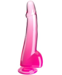 KING COCK - CLEAR DILDO WITH TESTICLES 19 CM PINK