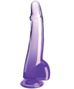 KING COCK - CLEAR DILDO WITH TESTICLES 19 CM PURPLE