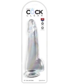 Alternative view of KING COCK - CLEAR DILDO WITH TESTICLES 19 CM TRANSPARENT