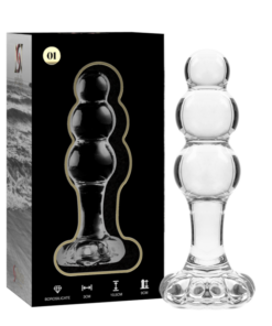 NEBULA SERIES BY IBIZA - MODEL 1 ANAL PLUG BOROSILICATE GLASS 10.7 X 3 CM CLEAR