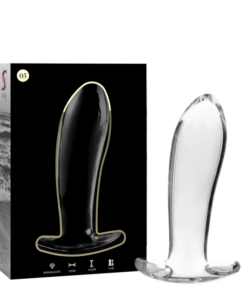 NEBULA SERIES BY IBIZA - MODEL 5 ANAL PLUG BOROSILICATE GLASS 12.5 X 3.5 CM CLEAR