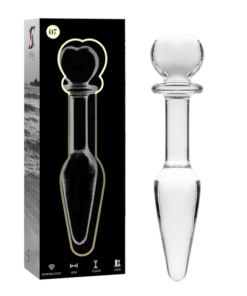 NEBULA SERIES BY IBIZA - MODEL 7 ANAL PLUG BOROSILICATE GLASS 13.5 X 3 CM CLEAR