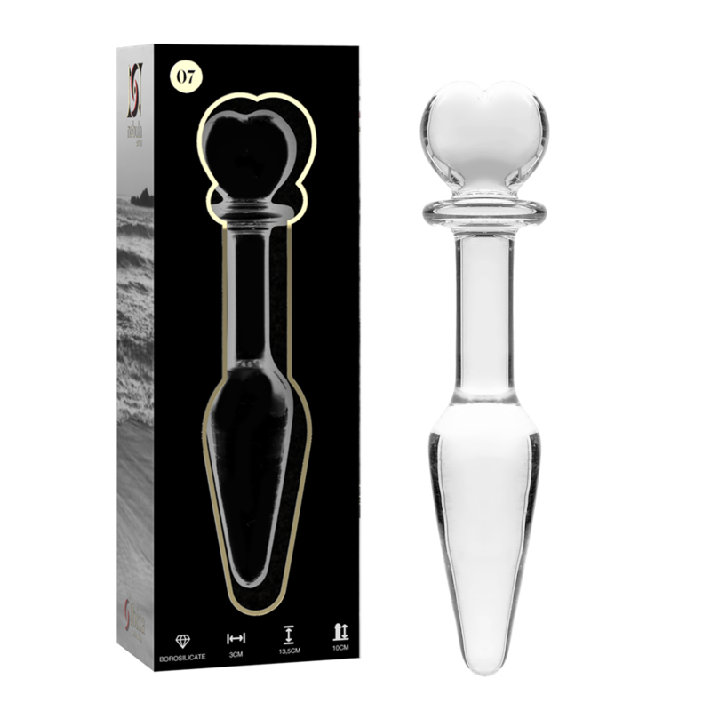 NEBULA SERIES BY IBIZA - MODEL 7 ANAL PLUG BOROSILICATE GLASS 13.5 X 3 CM CLEAR