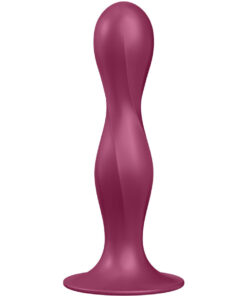 SATISFYER - DOUBLE BALLR SILICONE DILDO GARNET