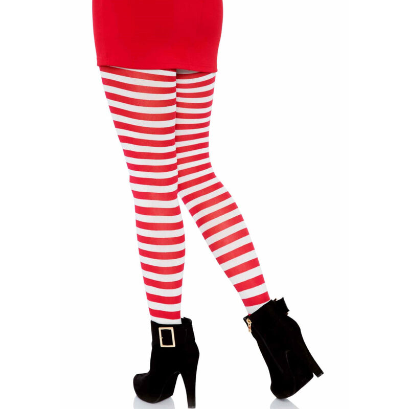 LEG AVENUE - WHITE/RED STRIPED TIGHTS - Image 5