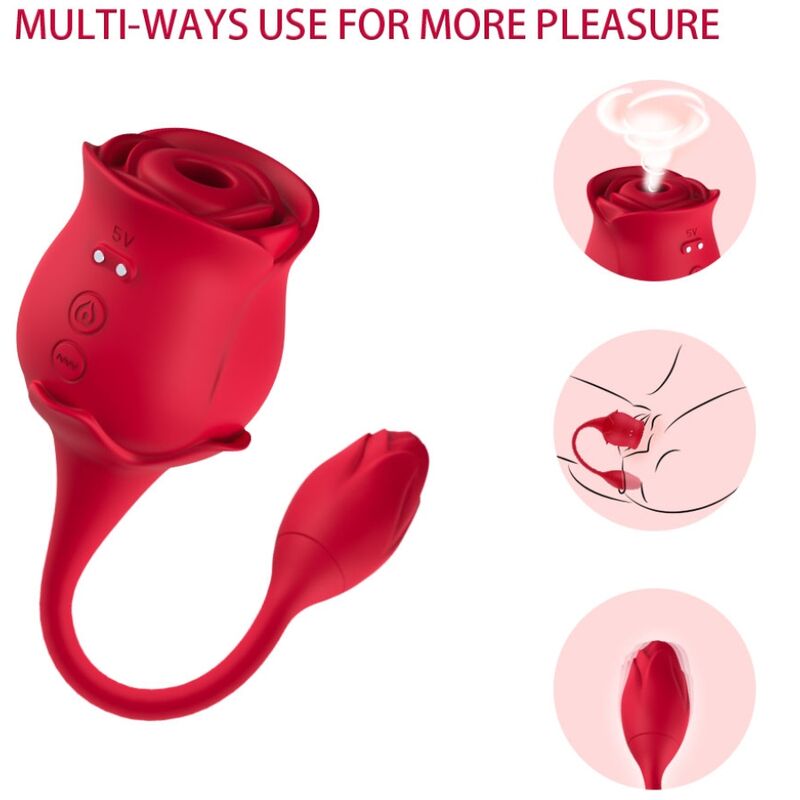 ARMONY - PINK CLITORIS SUCKER VIBRATOR 10 MODES RED - Image 5