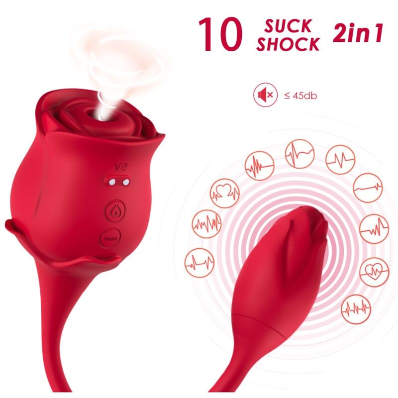 ARMONY - PINK CLITORIS SUCKER VIBRATOR 10 MODES RED - Image 2