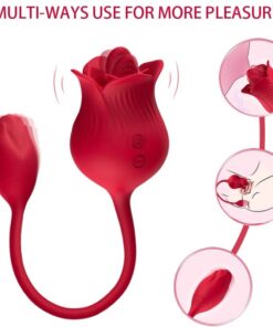 Alternative view of ARMONY - PINK CLITORIS STIMULATOR VIBRATOR WITH TAIL 10 MODES RED