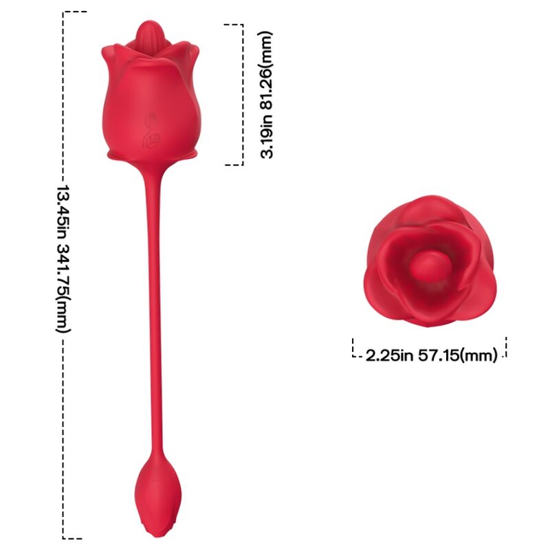 ARMONY - PINK 2 IN 1 SUCTION STIMULATOR VIBRATOR 10 MODES WITH RED TAIL - Image 4