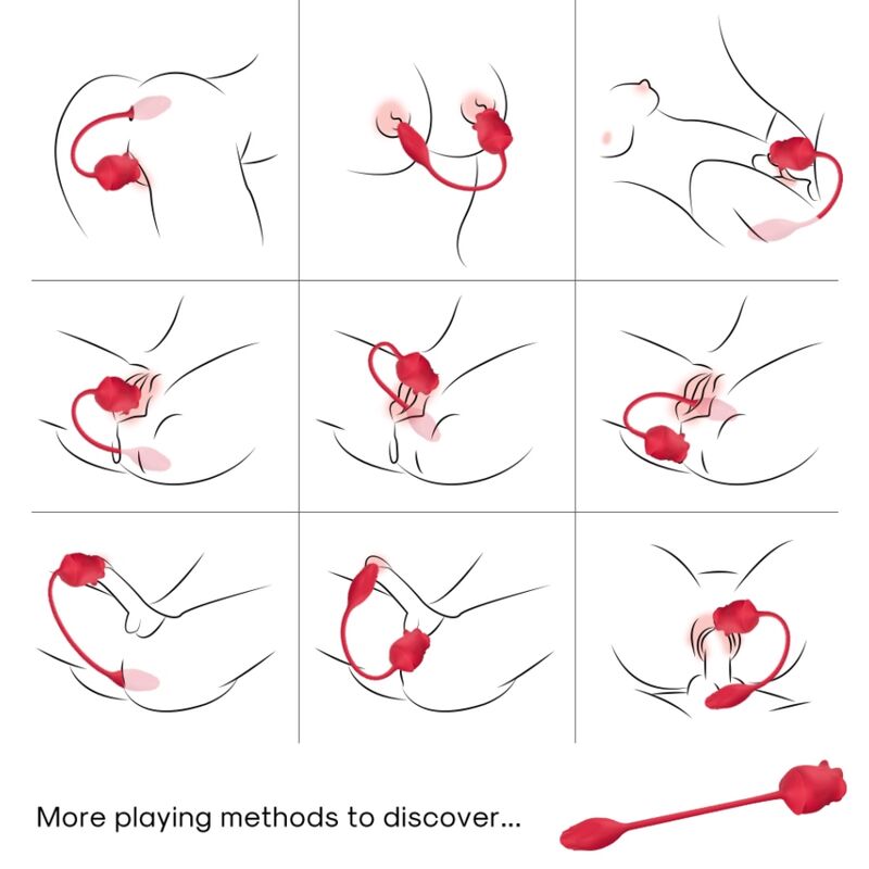 ARMONY - PINK 2 IN 1 SUCTION STIMULATOR VIBRATOR 10 MODES WITH RED TAIL - Image 2