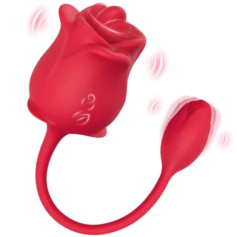 ARMONY - PINK 2 IN 1 SUCTION STIMULATOR VIBRATOR 10 MODES WITH RED TAIL - Image 5