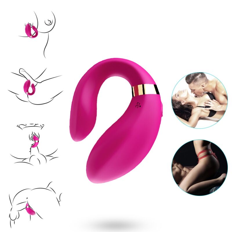 ARMONY - CRESCENT VIBRATOR FOR COUPLES REMOTE CONTROL FUCHSIA - Image 2