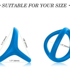 Alternative view of ARMONY - TRESOR DOUBLE SILICONE RING BLUE