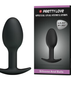 PRETTY LOVE - SILICONE ANAL PLUG 6.5 CM BLACK