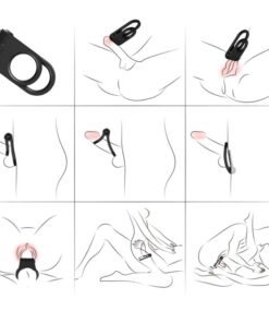 Alternative view of ARMONY - TWINS DOUBLE VIBRATOR RING FOR COUPLES BLACK