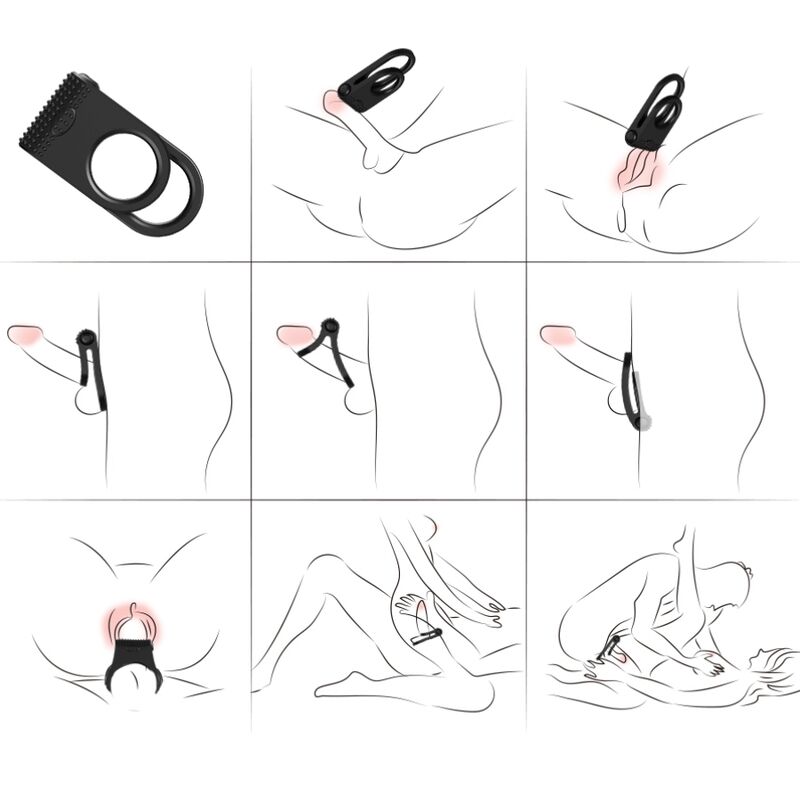 ARMONY - TWINS DOUBLE VIBRATOR RING FOR COUPLES BLACK - Image 2