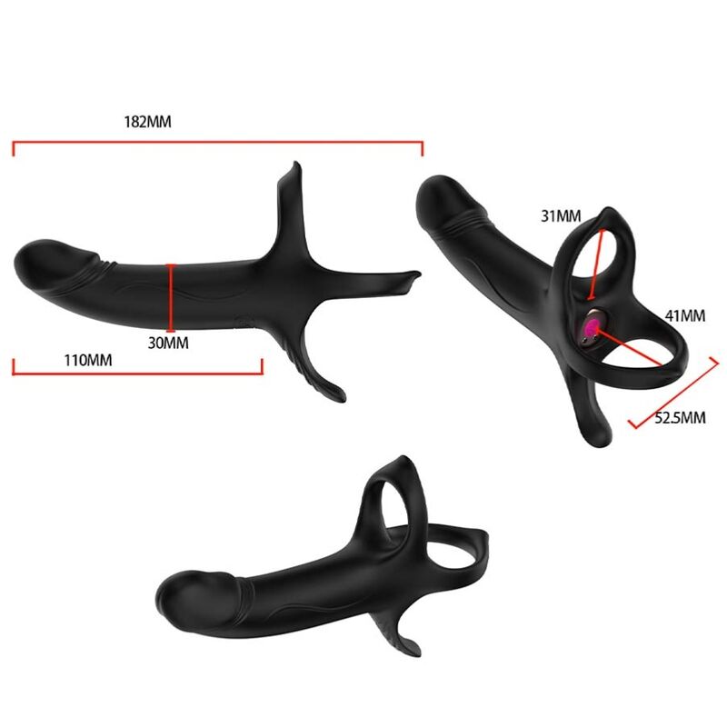 ARMONY - DILDO WITH RING VIBRATOR REMOTE CONTROL BLACK - Image 3