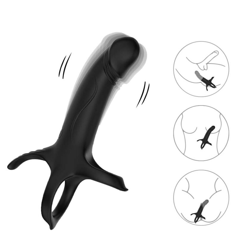 ARMONY - DILDO WITH RING VIBRATOR REMOTE CONTROL BLACK - Image 2