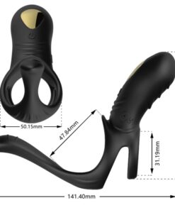 Alternative view of ARMONY - JOY JUMPER RING VIBRATOR FOR COUPLES  ANAL PLUG BLACK