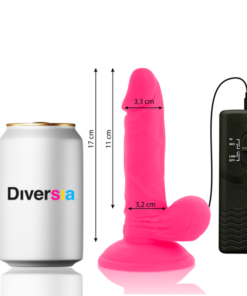 Alternative view of DIVERSIA - FLEXIBLE VIBRATING DILDO PINK 17 CM -O- 3.3 CM