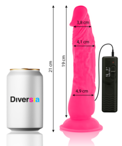 Alternative view of DIVERSIA - FLEXIBLE VIBRATING DILDO PINK 21 CM -O- 4.9 CM