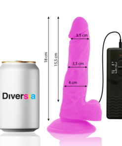 Alternative view of DIVERSIA - FLEXIBLE VIBRATING DILDO PURPLE 18 CM -O- 4 CM