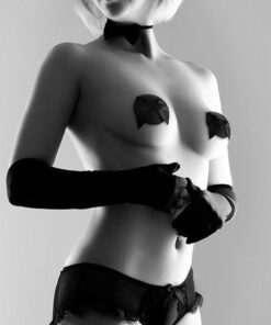 BIJOUX - BURLESQUE SHINY NIPPLE COVERS WITH BOW