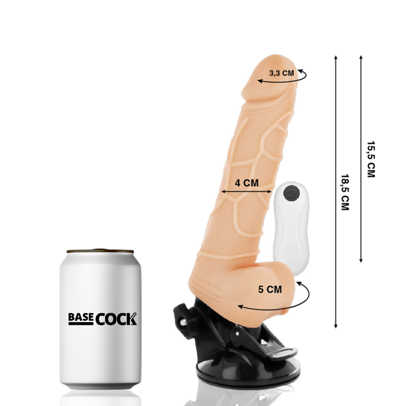 BASECOCK - REALISTIC VIBRATOR REMOTE CONTROL BLACK 18.5 CM - Image 2