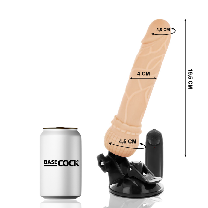 BASECOCK - REALISTIC VIBRATOR REMOTE CONTROL FLESH 19.5 CM - Image 2