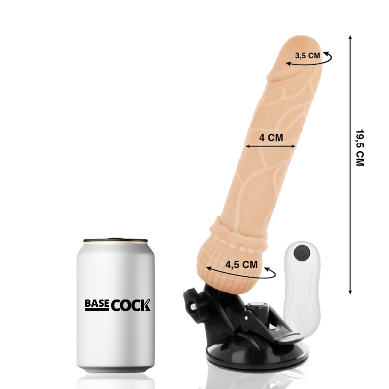 BASECOCK - REALISTIC VIBRATOR REMOTE CONTROL FLESH 19.5 CM - Image 2