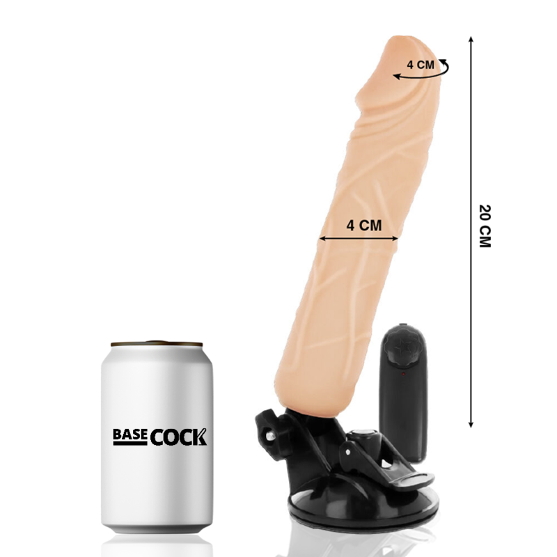 BASECOCK - REALISTIC VIBRATOR REMOTE CONTROL FLESH 20 CM - Image 2