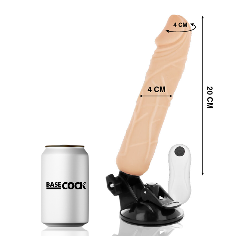 BASECOCK - REALISTIC VIBRATOR REMOTE CONTROL FLESH 20 CM - Image 2
