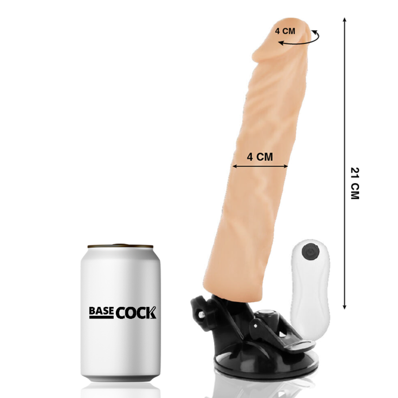BASECOCK - REALISTIC VIBRATOR REMOTE CONTROL FLESH 21 CM - Image 2